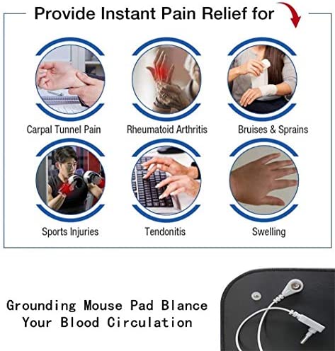 Grounding Pad for Chairs, Grounding Chair Pad, Reduces Inflammation and Anxiety Non-Slip Rubber Base MousePads for Computer Laptop Men Women Kids(9.8IN X 11.8IN)