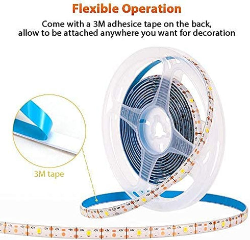 echosari Blue Led Strip Lights Waterproof Battery Operated with Remote, 8 Modes, Dimmable, Timer, Self-Adhesive, Cuttable, 3M 90Led Battery Strip Led Light for Indoor Outdoor Decor