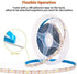 echosari Blue Led Strip Lights Waterproof Battery Operated with Remote, 8 Modes, Dimmable, Timer, Self-Adhesive, Cuttable, 3M 90Led Battery Strip Led Light for Indoor Outdoor Decor