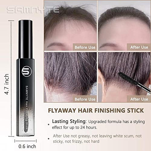 Samnyte Hair Finishing Stick, 2 Pack × 0.7 Fl.Oz Hair Mascara for Flyaway Hair Shaping Feel Cream Moisturizing Not-greasy Flash Moment Broken Hair finishing Stick Bangs Styling Gel