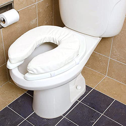 DMI Raised Toilet Seat Toilet, Toilet Seat Riser, FSA HSA Eligible Seat Cushion and Toilet Seat Cover to Add Extra Padding to the Toilet Seat while Relieving Pressure, 2 Inch Pad, White