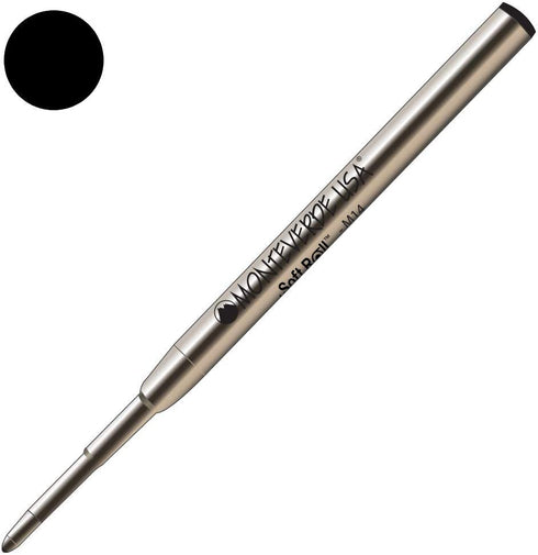 Monteverde USA Soft Roll Ballpoint Refill For Montblanc Pens - Black (2 Pack) (M142BK)