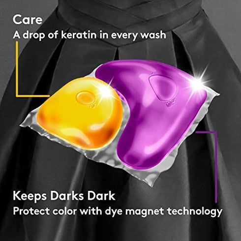 Woolite Darks Pacs, Laundry Detergent Pacs, 30 Count, for Standard and HE Washers, detergent for black clothes, black detergent, dark laundry detergent