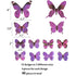 48pcs Purple Butterflies Wall Decoration, 3D Butterflies Wall Stickers for Girl Bedroom, Removable Butterflies Decor