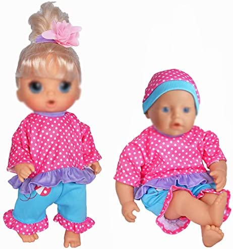 5-Pack Doll Clothes Outfits Accessories Play Set for 10"-12" Dolls Includes Hair Bands and Hats