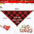 BINGPET Christmas Dog Bandanas - 3 Pack Plaid Pet Triangle Scarfs with Printing for Small Medium Large Dogs