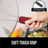 Gorilla Grip Splatter Screen for Frying Pan, Easy Clean Stainless Steel Grease Cover, Stop Hot Oil and Bacon Splash, Cooking Guard for Skillet, Comfortable Handle, Dishwasher Safe, 9.8 Inch, Red