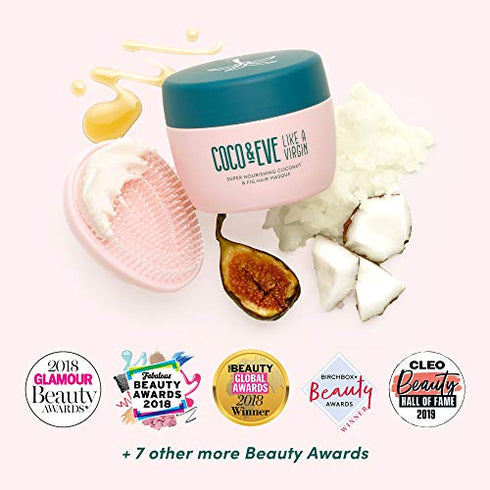 Coco & Eve Like a Virgin Travel Hair Masque - Super Nourishing Coconut & Fig Hair Mask for Dry Damaged hair | Deep Conditioning Mask Hair Treatment with Shea Butter & Argan Oil (2 fl oz)