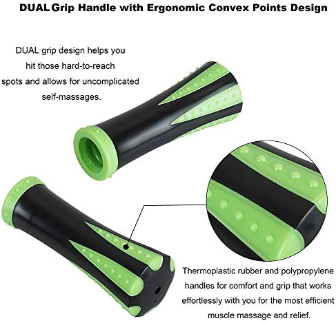 Yansyi Muscle Roller Stick for Athletes - Body Massage Roller Stick - Release Myofascial Trigger Points Reduce Muscle Soreness Tightness Leg Cramps & Back Pain for Physical Therapy & Recovery (Black)
