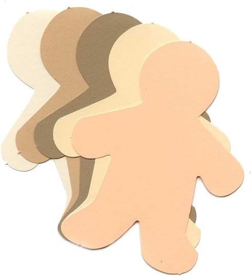 Hygloss Products Kid Shape Cuts Outs Assorted Multi-Cultural Paper - 16", 25 Pack (68253)