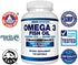 Omega 3 Fish Oil 4,080mg - High EPA 1200mg + DHA 900mg Triple Strength Burpless Softgels - Arazo Nutrition (120 Soft Gels)