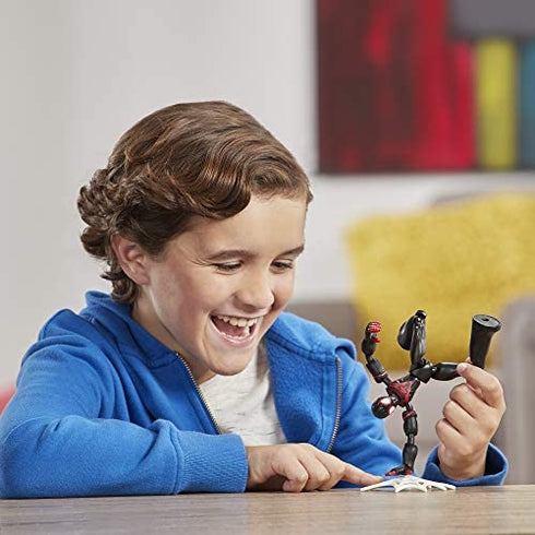 Spider-Man Marvel Bend and Flex Miles Morales Action Figure Toy, 6-Inch Flexible Figure, Includes Web Accessory, for Kids Ages 4 and Up , Black