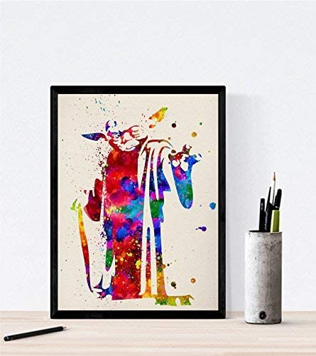 nacnic Prints Star Wars Waterolor Style War of Galaxies - Set of 1-250g Paper - Beautiful Poster Painting for Home Office Living Room