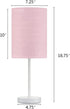 PORTRES 18.75'' Traditonal Accent Table Lamp Set of 2 for Bedroom Desk Lamps for Living Room Kids Room Study Room Office Rustic Decor Nightstand Rice Paper Lamps( White& Pink)