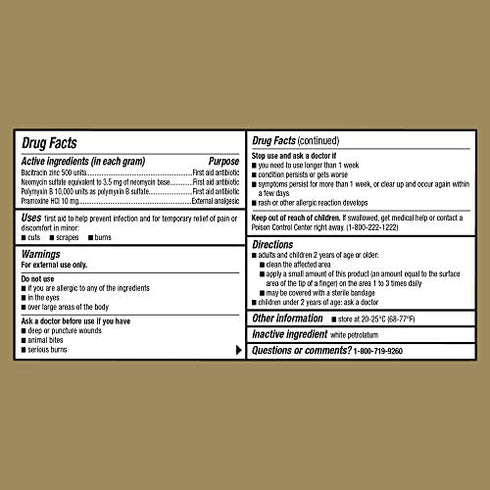 GoodSense Maximum Strength Triple Antibiotic Ointment plus Pain Relief, Soothes Painful Cuts, Scrapes, and Burns, While Preventing Infection, 1 Ounce
