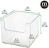 mDesign Plastic Open Front Food Storage Bin for Kitchen Cabinet, Pantry, Shelf, Fridge/Freezer - Organizer for Fruit, Potatoes, Onions, Drinks, Snacks, Pasta - 10" Wide - Clear