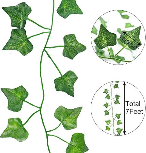 HATOKU 18 Pack 126 Feet Fake Vines with Fake Leaves for Bedroom Fake Leaves Artificial Ivy Garland Fake Ivy Vines Greenery Hanging Vines for Room Wedding Wall Indoor Outdoor Decoration