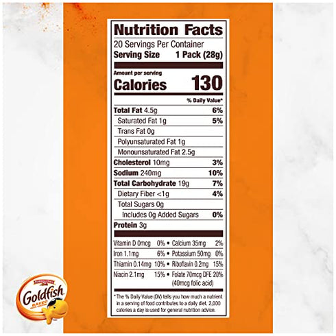 Goldfish Cheddar Crackers, Snack Pack, 1 oz, 20 CT Multi-Pack Box