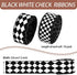 2 Rolls/ 20 Yards Black and White Checkered Ribbons Buffalo Plaid Wired Edge Ribbon Diamond Check Gingham Wrapping Ribbon for Christmas Tree DIY Hair Bow Wreath Decors Crafts, 2 Styles (1.5 Inch Wide)
