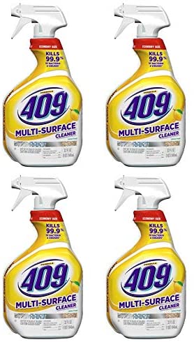 Cleans and Cuts Through Grease and Grime, and Deodorizes,Multi-Surface Cleaner, Spray Bottle, Lemon, 32 Ounces By Formula 409 (Pack of 4) - Packaging may vary