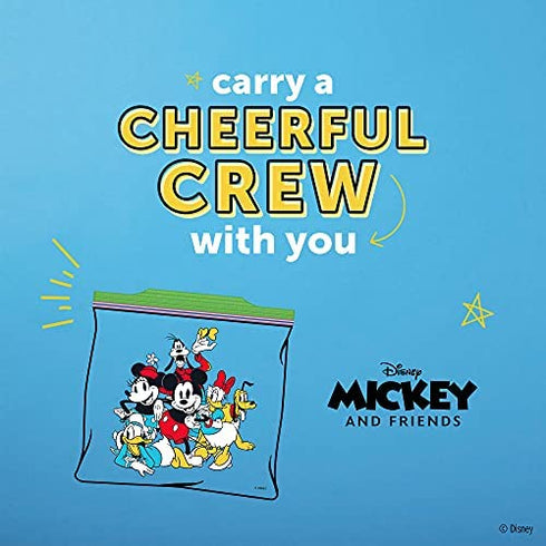 Ziploc Sandwich and Snack Bags for On the Go Freshness, Grip 'n Seal Technology for Easier Grip, Open, and Close, 66 Count, Mickey and Friends Designs