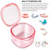 Uouovo 2022 Upgraded Denture Bath Box Cup, Retainer Cleaning Box, Complete Clean Care for Dentures, Denture Case - Second Generation (transparent pink)