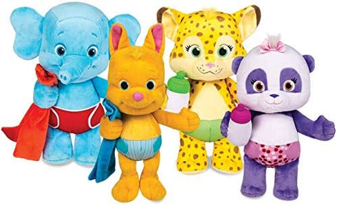 Snap Toys Word Party - Franny 10" Stuffed Plush Snuggle and Play Baby Cheetah with Bottle - from The Netflix Original Series - 18+ Months