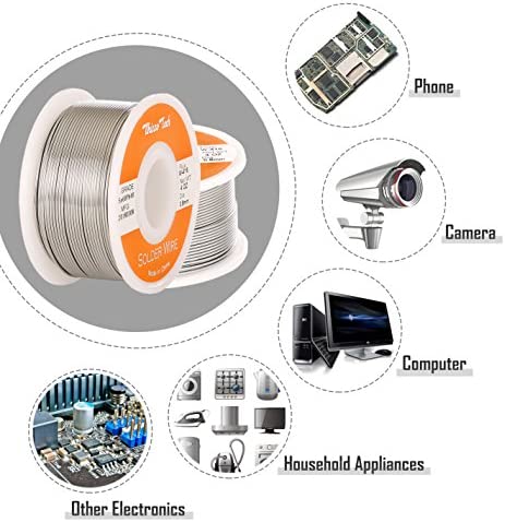 Whizzotech Solder Wire 60/40 with Flux Rosin Core for Electrical Soldering 4oz/100g/0.22lb Diameter 0.032 Inch/0.8mm