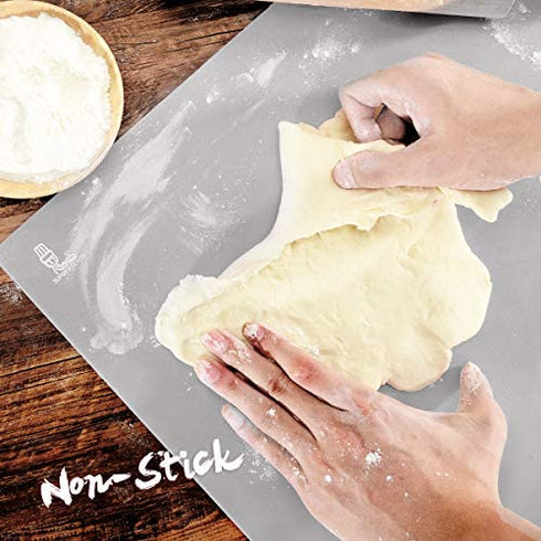 Super Kitchen Extra Large Multipurpose Silicone Nonstick Baking Mat, Pastry Mat, Heat Resistant Nonskid Table Mat, Countertop Protector, 23.4'' By 15.6''( Cool Gray )