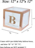 YJHSS Baby Shower Boxes Decorations for Girl & Boy, 4-Pack Transparent Balloons Boxes Décor with BABY Letters for Gender Reveal Baby Shower Decorations Bridal Showers Birthday Party, Rose Gold