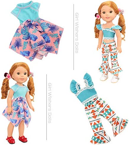 BM 10 Sets American 14.5 Inch Girl Doll Clothes Wellie Wishers Dolls Handmade Casual Wear Clothes and Other 14 -14.5 Inch Dolll