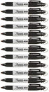Sharpie Mini Permanent Markers with Golf Keychain Clips, Fine Point, Black Ink, 12-Pack