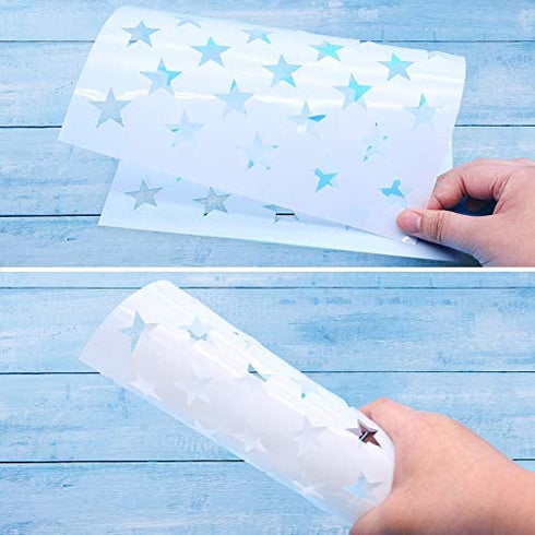 Koogel 7 Pcs Plastic Stencil Template, 3 Sizes American Flag 13/50 Star Stencil Template for Planner/Notebook/Wood/Wall/Graffiti/Card DIY Drawing Painting Craft Projects