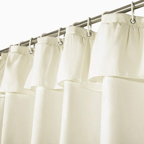 YOSTEV Ivory Ruffle Shower Curtain Farmhouse Fabric Cloth Shower Curtains for Bathroom 54x78 Inches,Stall Size