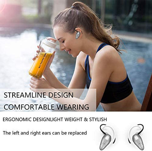 Bluetooth Headset, Kendir V5.0 Ultralight Wireless Headphone Cell Phone Earpiece with Mic Headsetcase, Volume Control, Handsfree Earbud for iPhone, Android,Samsung Smartphone (Gray)