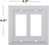 SleekLighting Pack of 2 Wall Plate Outlet Switch Covers | Classic White Beadboard Wall plates| Variety of Styles: Decorator / Duplex / Toggle / Blank / & Combo | Size: 2 Gang Rocker