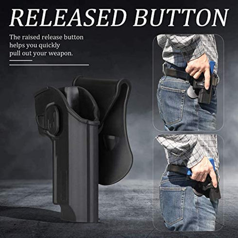 Beretta 92 FS Holsters, OWB Holster for Beretta 92 92FS 96FS M9 / GSG92 / Girsan Regard MC(No Rail) - Index Finger Released | Adjustable Cant | Autolock | Outside Waistband | Lightweight -Right Handed