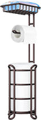 Toilet Paper Holder Stand Tissue Paper Roll Dispenser with Shelf for Bathroom Storage Holds Reserve Mega Rolls-Bronze