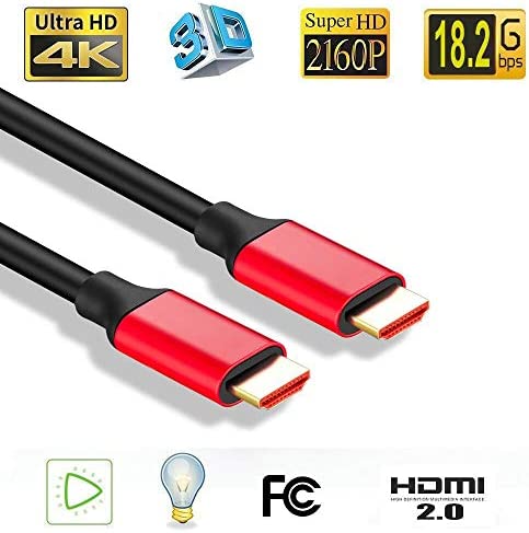 4K HDMI Cable 10ft, HDMI Cord (10 feet HDMI to HDMI, Top Series) Supports (4K@60HZ, 1080p FullHD, UHD, Ultra HD, 3D, High Speed with Ethernet, ARC, PS4, Xbox, HDTV) by XXONE (10ft)
