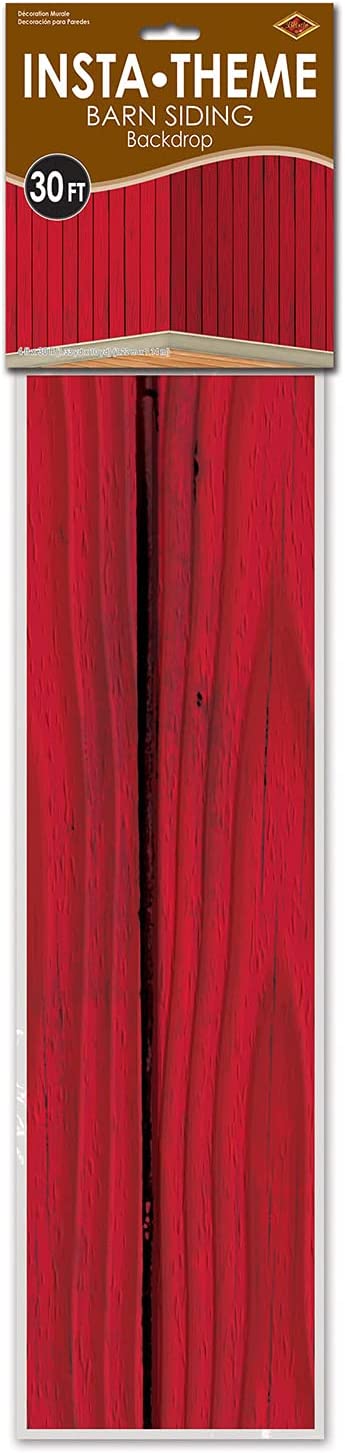 Red Barn Siding Backdrop Party Accessory (1 count) (1/Pkg)