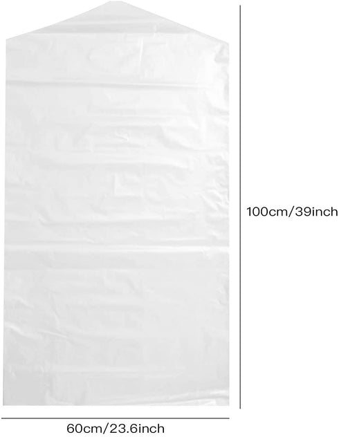Dry Cleaner Bags,50 Pack Garment Dry Cleaning Cover Bags Garment Clothes Cover Protector Bags,Gusseted Hanger Bags for Bulky Clothes, 39.3 × 23.6 Inches
