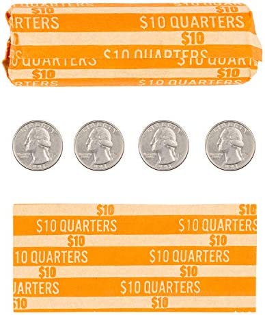 Quarter Flat Striped Coin Wrappers, Bundle of 100