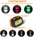 EverBrite Headlamp-300 Lumens Headlight with Red/Green/White Light and Tail Light, 7 Lighting Modes, Perfect for Trail Running, Camping, Hiking and More, Adjustable Headband,3 AAA Batteries Included