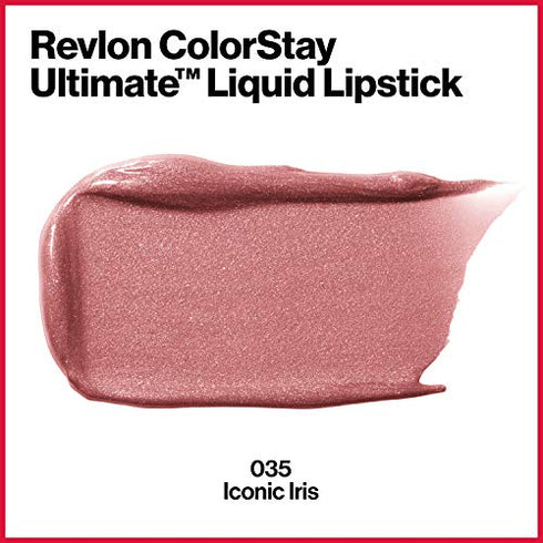 Liquid Lipstick by Revlon, Face Makeup, ColorStay Ultimate, Longwear Rich Lip Colors, Satin Finish, 035 Iconic Iris, 0.07 Oz