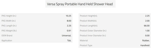 Danco 10086 VersaSpray Portable Hand Held Shower Head Fits Bathtubs Without Diverter, 1 Pack, Garden Tub Sprayer