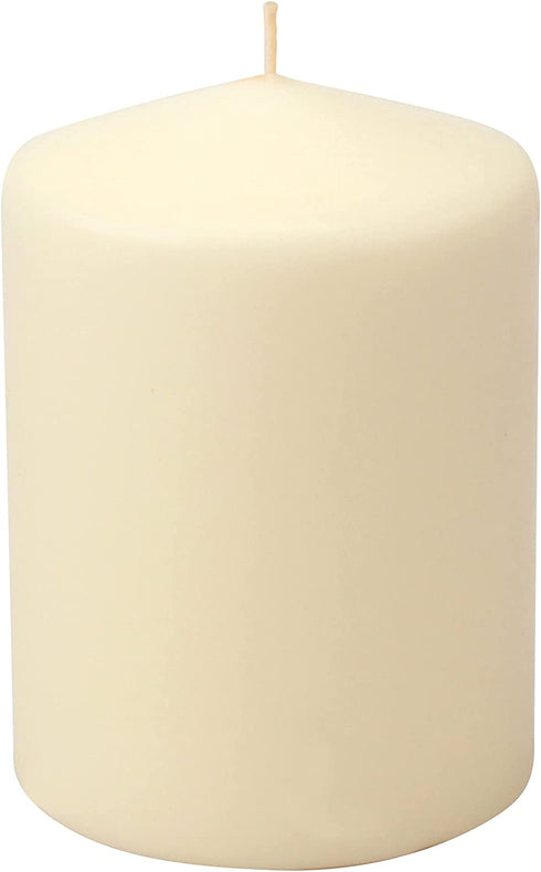 Stonebriar 35 Hour Long Burning Unscented Pillar Candles, 3x4, Ivory