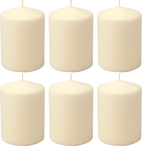 Stonebriar 35 Hour Long Burning Unscented Pillar Candles, 3x4, Ivory