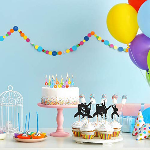 Donoter 48 Pcs Glitter Martial Arts Cupcake Toppers Karate Taekwondo Cake Picks for Kids Birthday Party Table Decorations