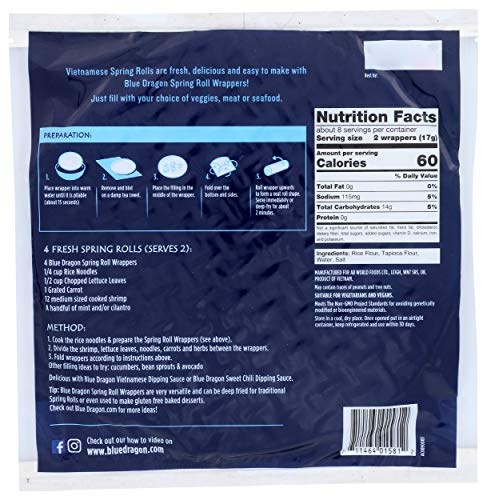 Blue Dragon Spring Roll Wrapper oz, 4.7 Ounce