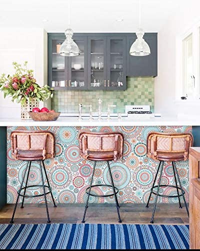 Fun Peel and Stick Wallpaper Cute Contact Paper Colorful Wallpaper Kitchen Contact Paper Decorative Self-Adhesive Wallpaper Removable Waterproof Easy to Clean Wall Covering Vinyl Rolls 17.7''x78.7''
